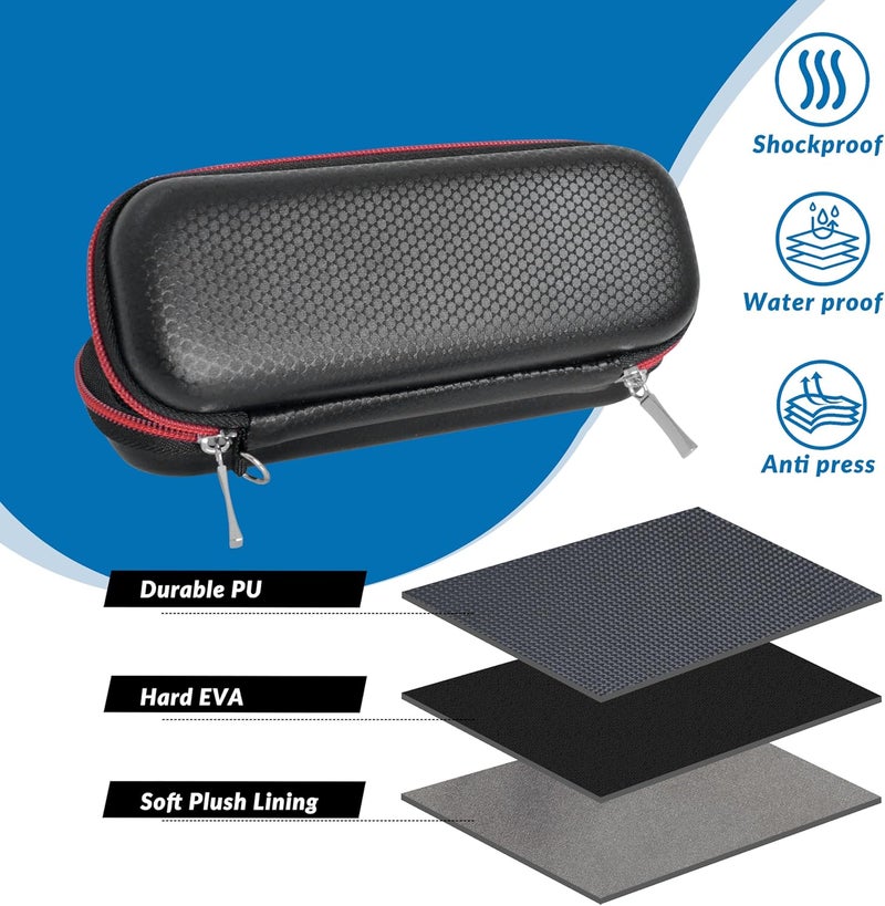 Wolfteeth Portable Pen Battery Case Storage Smell Proof Container Hard Shell EVA Cord Organizer Electronics Organizer Travel Case Pouch (Empty Only) Black - Image 5